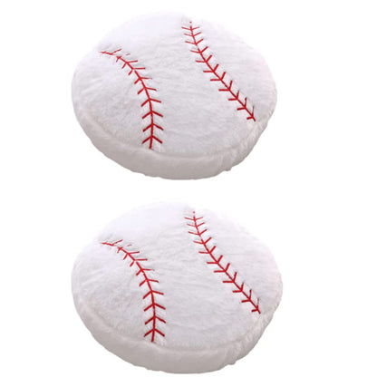 JPORSHU 2PCS Baseball Plush Pillow?White Baseball Pillow Soft Fluffy Football Stuffed Plushies Toy ?Toys Gift for Kids Boy Girls Children Room