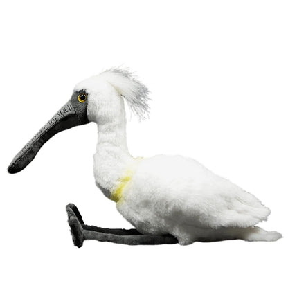 FRANKIEZHOU Simulation Spoonbill Plush Toys-Cute High Lifelike Black-Faced Wild Stuffed Animals-Real Life Bird Plush Toy Gifts for Kids,Home Decor,12"