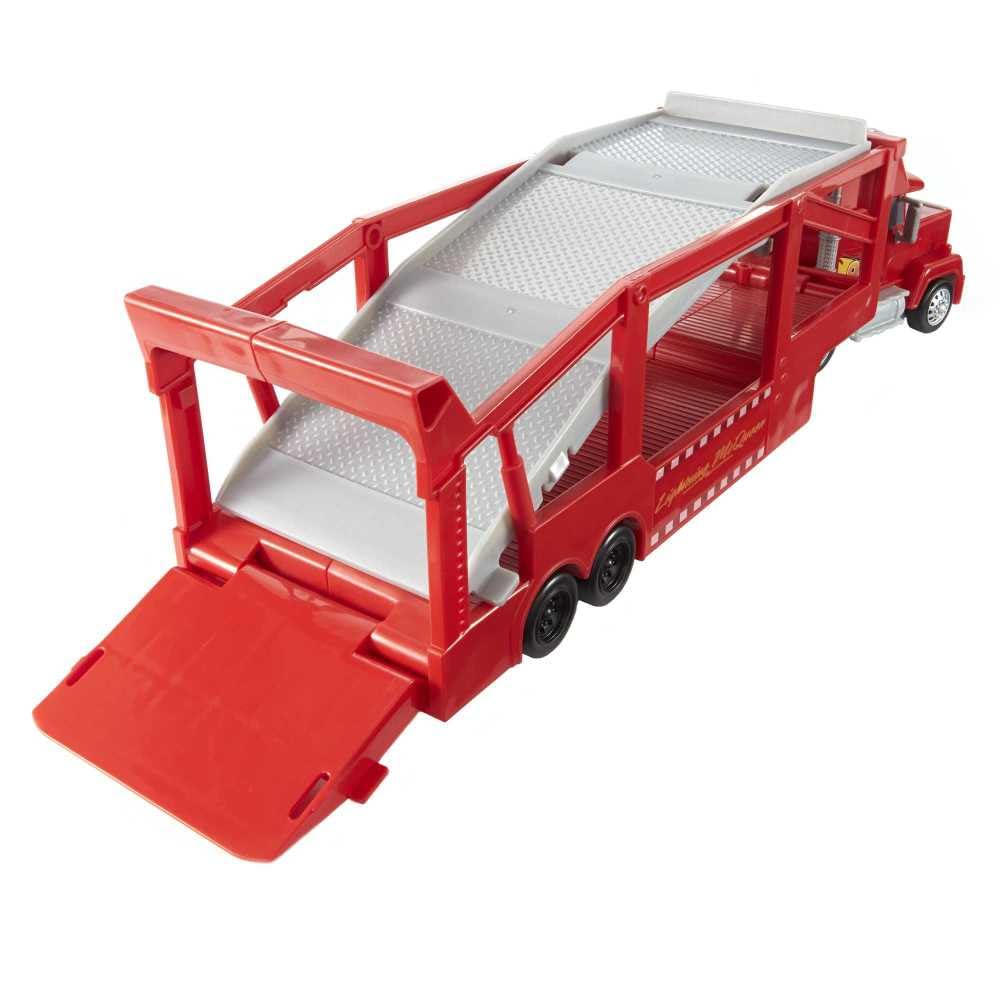 Mattel Disney and Pixar Cars Mack Hauler, 13-inch Toy Transporter Truck with Ramp & Carry Storage for 12 Vehicles, Gift for Kids Ages 4 Years Old & Up