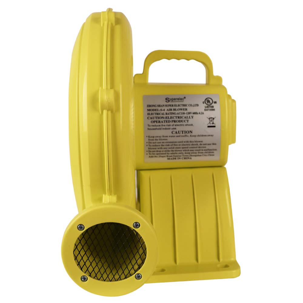 Volowoo Air Blower, 750W, Yellow, Plastic, Inflatable Bouncer Blower Pump Fan, Perfect for Inflatable Bounce House, Jumper, Bouncy Castle