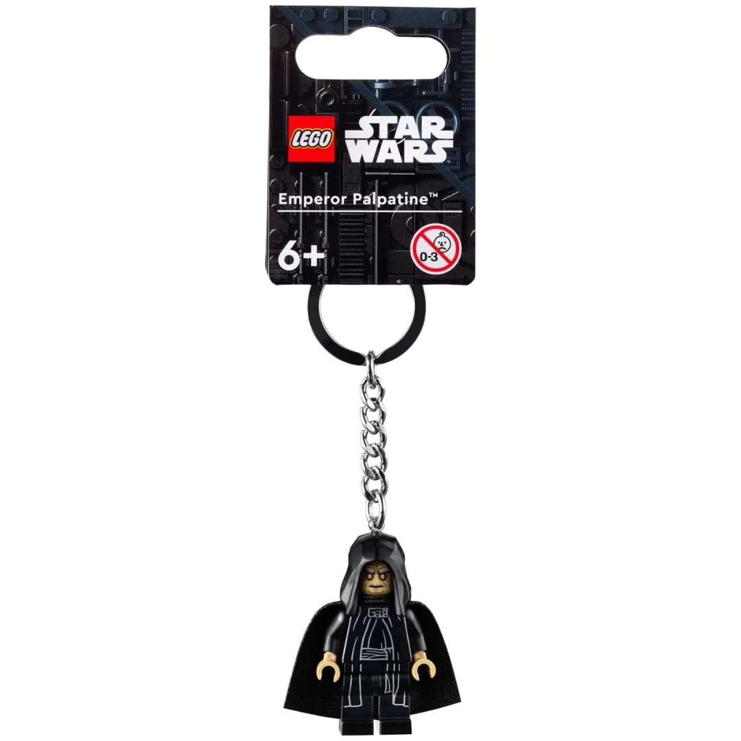 LEGO Star Wars Emperor Palpatine Minifigure Keyring 854289, Black, Small
