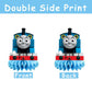 8Pcs Thomas Train Table Centerpieces Birthday Party Supplies Double Side Table Decorations for Thomas Train Themed Party Decorations