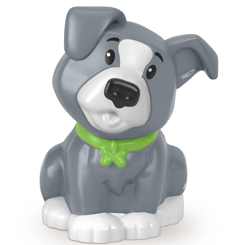 Replacement Part for Fisher-Price Little People Playset HBW73 - Replacement Gray and White Dog Wearing Varied Collar Color