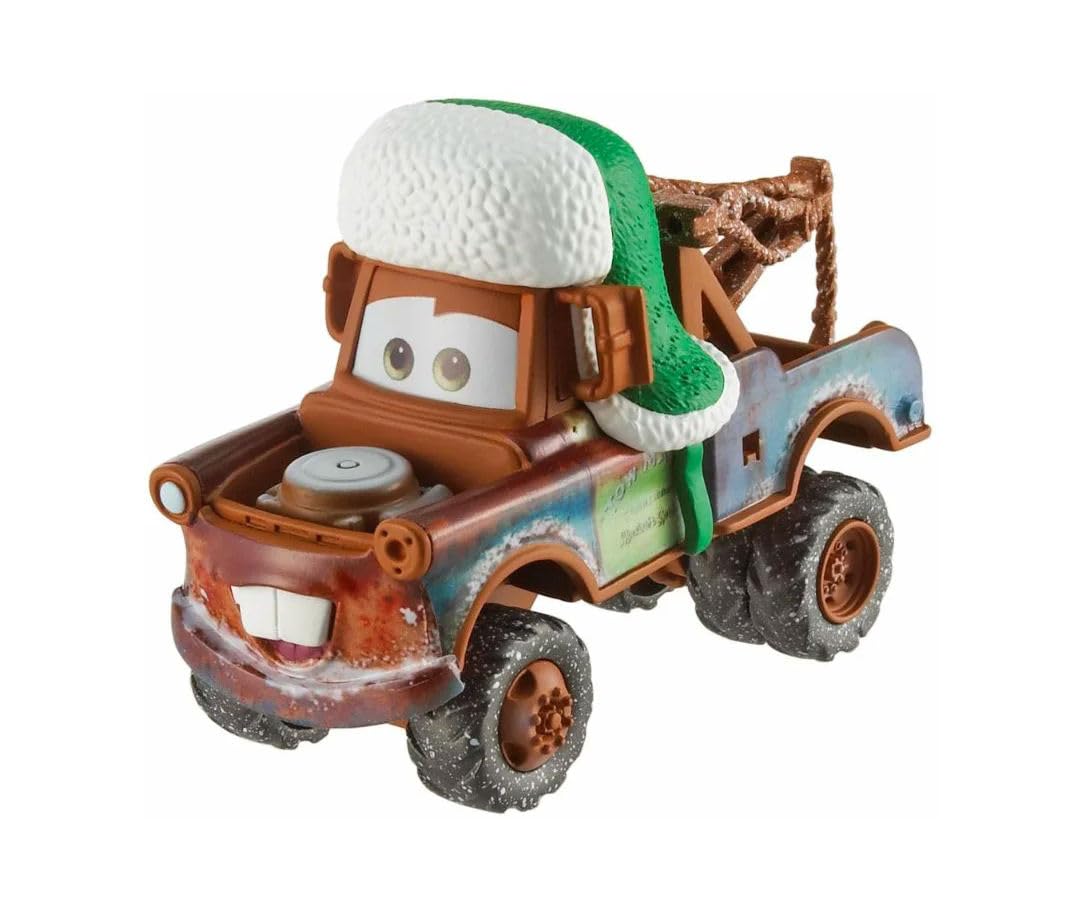 Disney Pixar Cars Holiday Winter Series - Bundle of 5 Die-Cast Vehicles, Christmas Special Edition, 1:55 Scale, GYD55-963C, Ages 3+