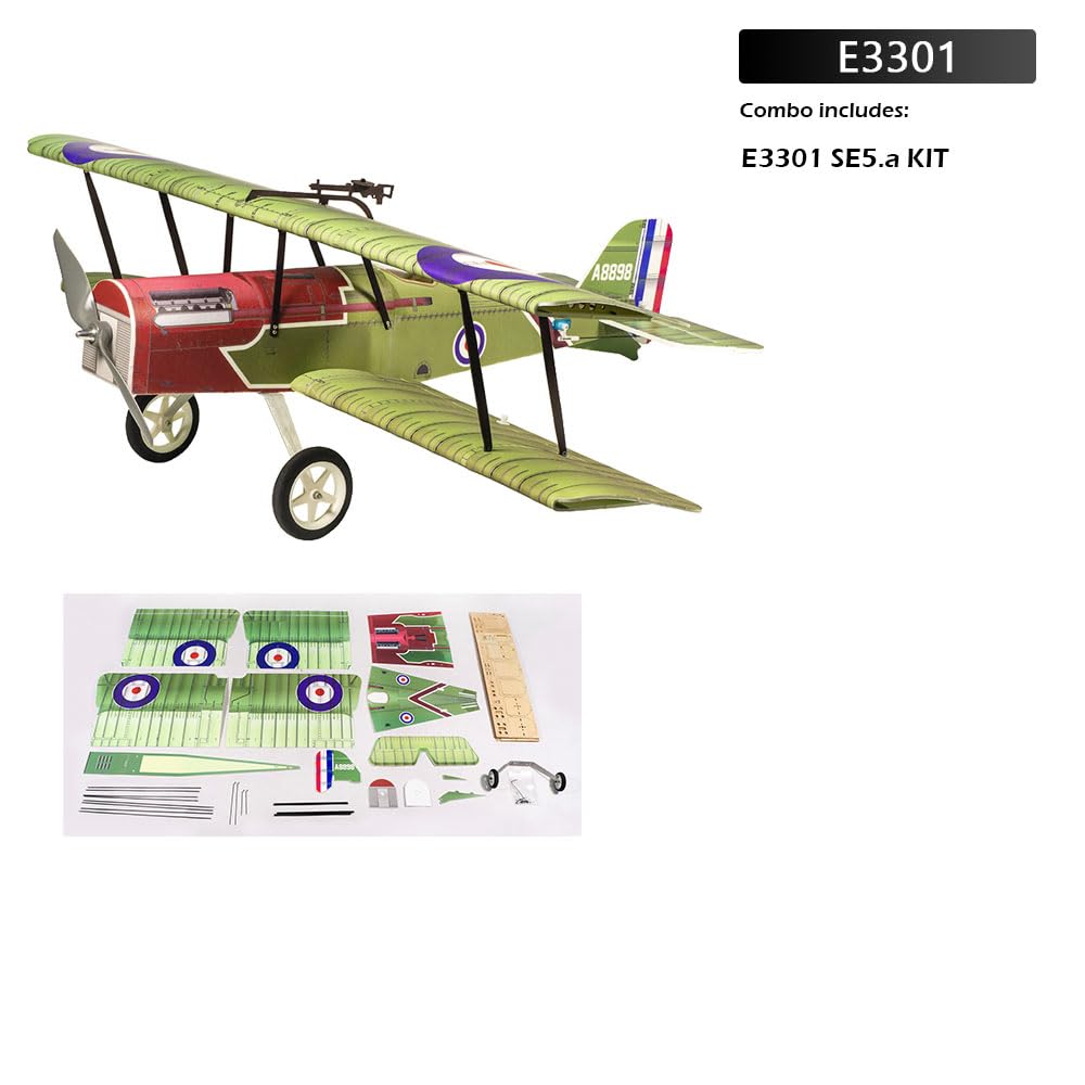 Dancing Wings Hobby Radio Control Airplane 800mm PP Foam Biplane S.E.5a Need to Build for Adults (E3301)