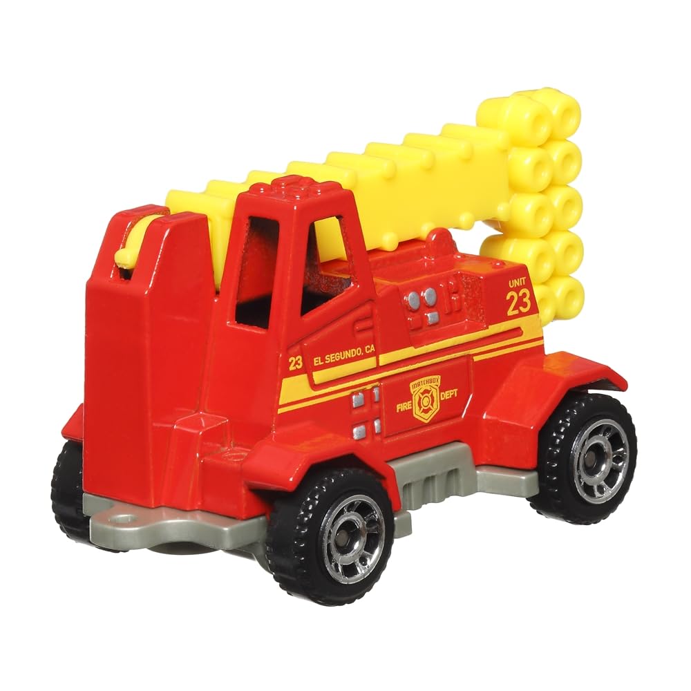 Matchbox Collectors Die-Cast Hitch and Haul 70 Years Anniversary Playset - MBX Fire Rescue Fire ~ Hazard Squad Engine and Mobile Light Truck