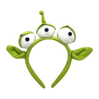 CHAOYUN 1PCS Green Toy Story Alien Headband Stretchy Plushy Three-eyed