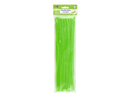 Krafty Kids Chenille Stems (40 Pack), 6mm by 12", Lime Green