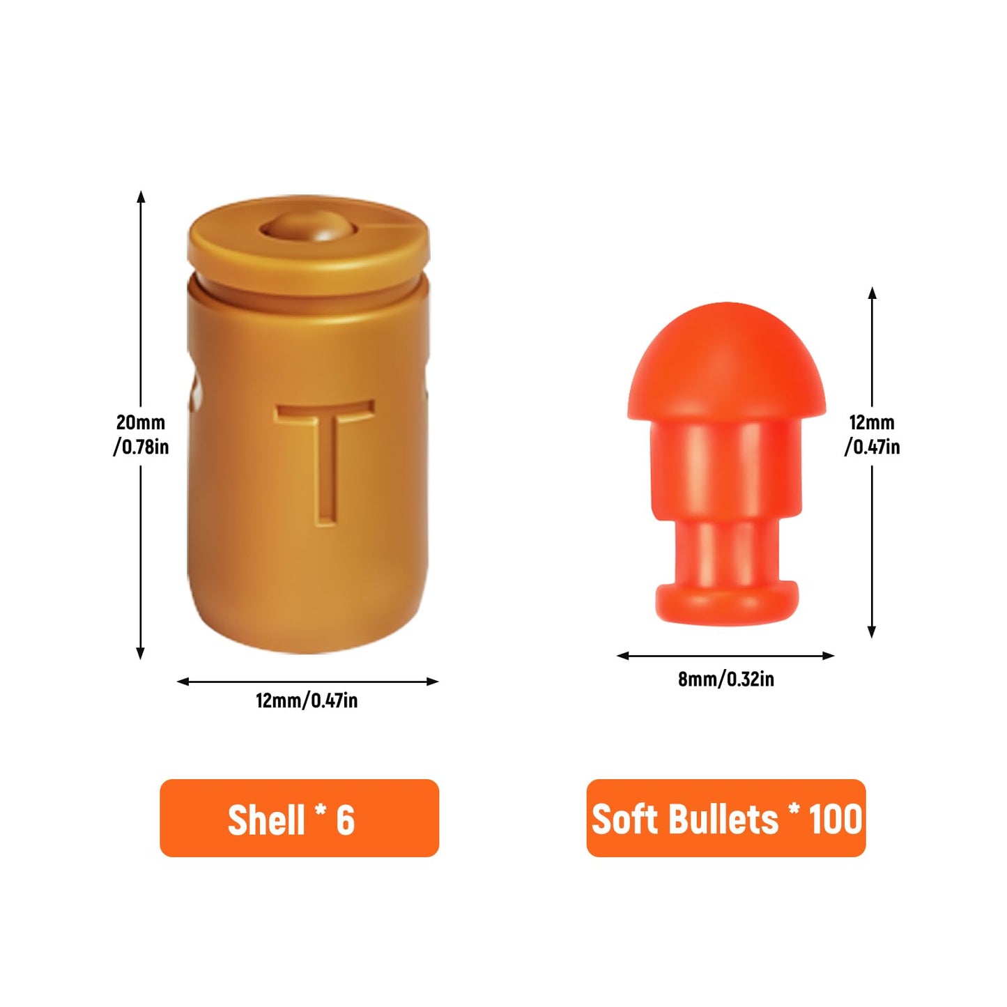 Tcxomino Automatic Shell Ejecting Toy Gun Supplementary Soft Bullets Included 100 Soft Bullets & 6 Shells