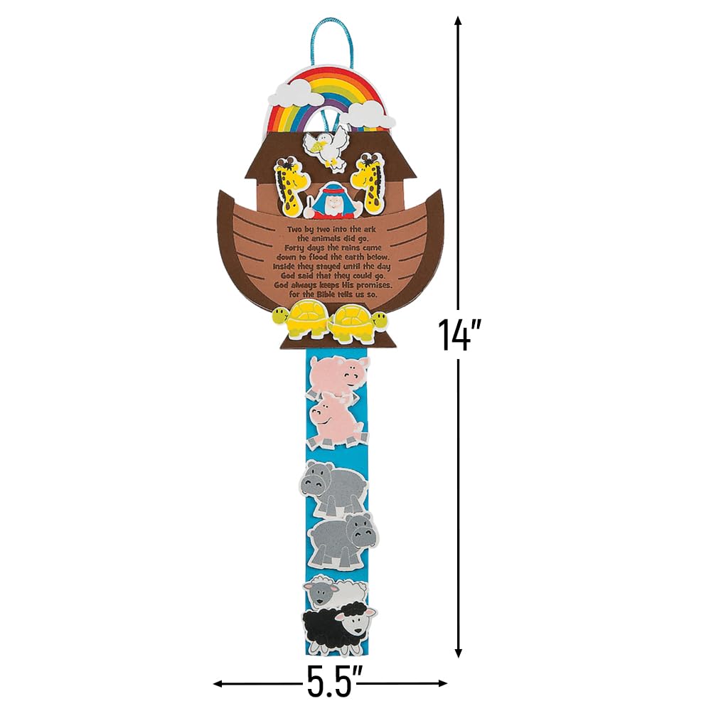 Fun Express Noahs Ark Craft Kit - Makes 12 - Sunday School, Religious Crafts for Kids - VBS Vacation Bible School Supplies/Decor