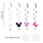 Kristin Paradise 30Ct Pink Hanging Swirl Decorations - Ceiling Streamers for Mouse Birthday Party - Theme Party Supplies - Party Favors for Kids