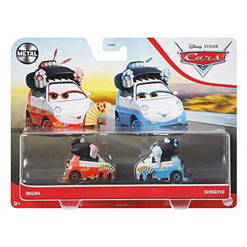 Disney Cars Toys Disney and Pixar Cars 3, Okuni & Shigeko 2-Pack, 1:55 Scale Die-Cast Fan Favorite Character Vehicles for Racing and Storytelling Fun