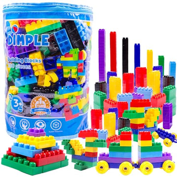 Dimple Building Blocks for Toddler (300 Pcs) Stacking Toys & Puzzle Games for Learning and STEM Fun Montessori Toys, Educational Baby Blocks Age 3+