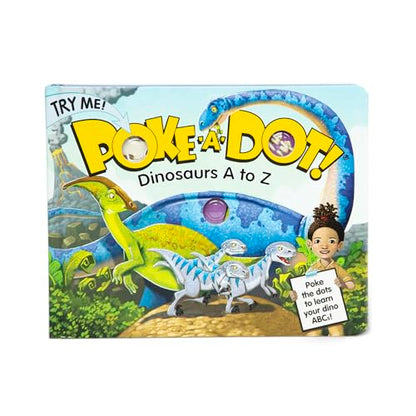 Melissa & Doug Children's Book - Poke-A-Dot: Dinosaurs A to Z (Board Book with Buttons to Pop) - FSC Certified