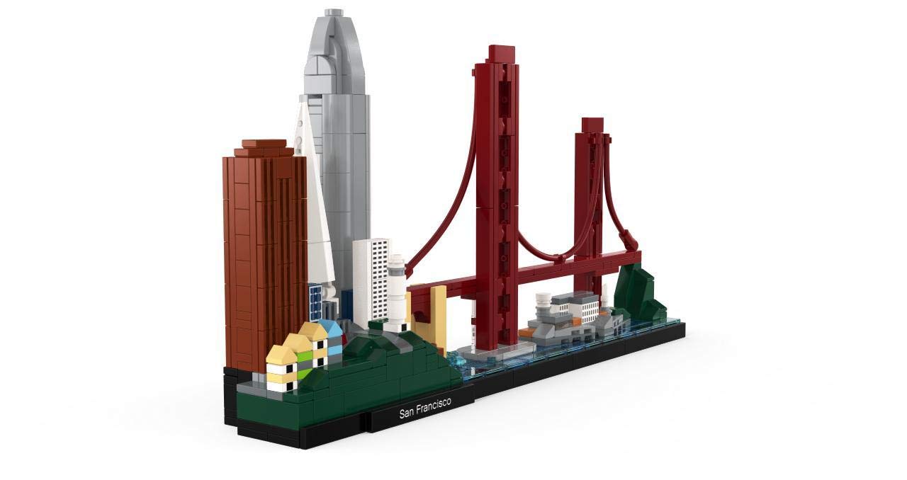 LEGO Architecture Skyline Collection 21043 San Francisco Building Kit Includes Alcatraz Model, Golden Gate Bridge and Other San Francisco