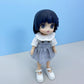 niannyyhouse 1/12 BJD Doll Clothes White Shirt Striped Skirt Shoes Socks OB11 4.3in Action Figures Doll Dressup