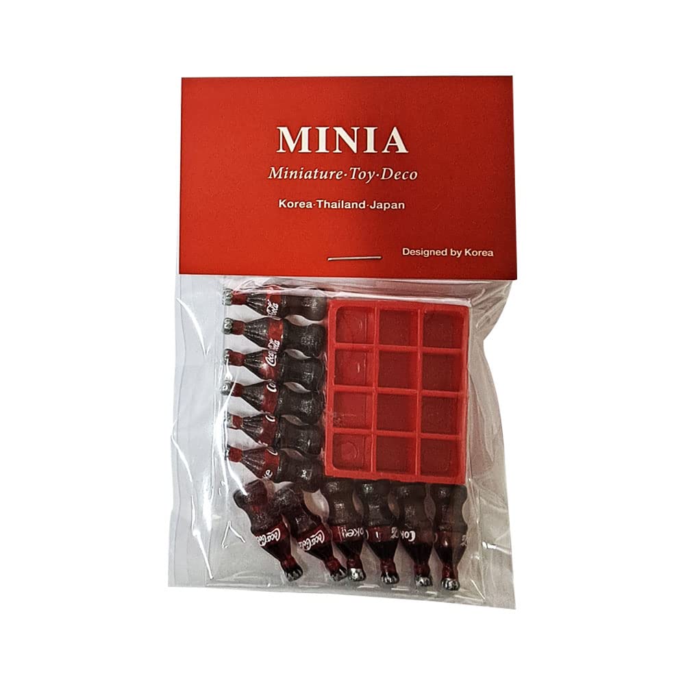 MINIA Miniature Set 1:12 Scale Soda Beverage Can Coffee Mug Cup Cola Dollhouse Decoration (Coke 12 Bottles)
