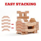Sing2sky 31 Beech Wood Stacking Building Blocks for Kids Montessori Open-Ended Toys Wooden Shaped Stacking Puzzle, Gift Toy for Toddlers, Compatible