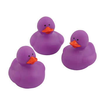Fun Express Purple Rubber Ducks 12 Pack - Mini Duckies Bulk Party Favors for Kids Birthday | Classroom Prizes Treasure Box Toys | Ducks for Ducking