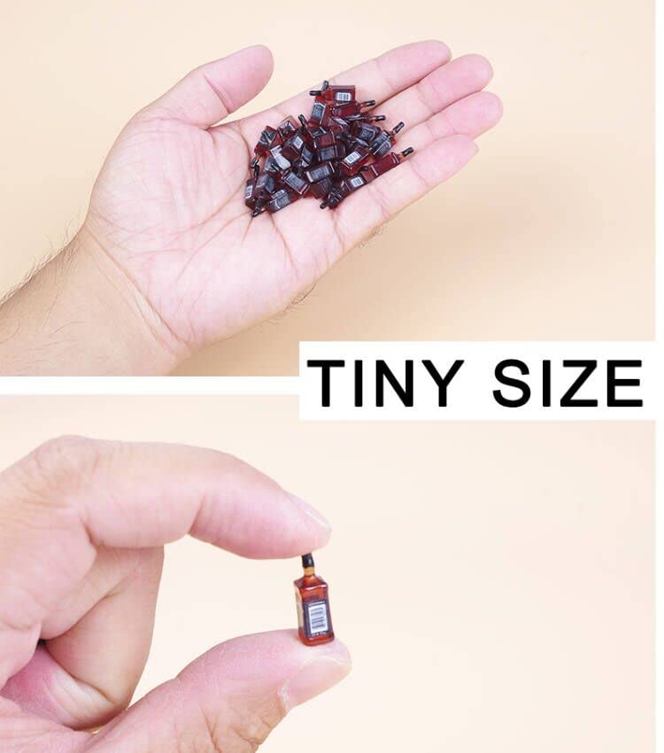 40Pcs Tiny Miniature Mini Whiskey Bottles Toys, 1:24 Dollhouse Kitchen Accessories Wine Decoration, Cute Wine Bottle Models for Fairy Garden Pub Bar