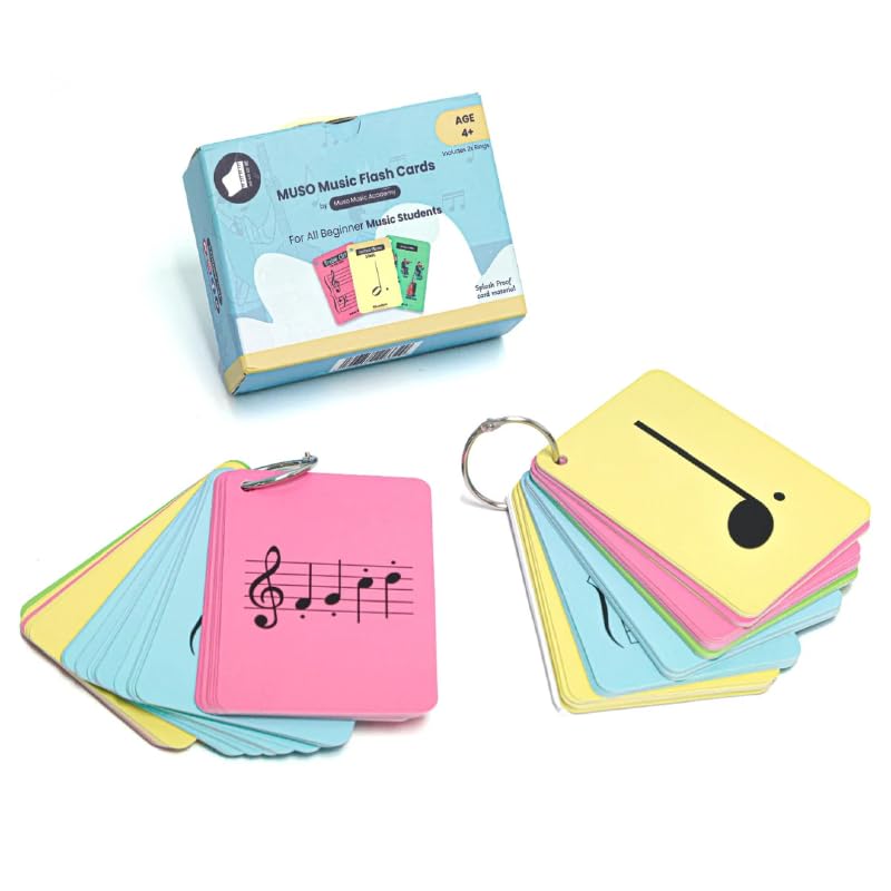 MUSO Music Flash Cards for Beginner Music Students, Improve Sightreading & Musical Terminalogy for Piano Kids & Adults (Solfège)