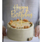 Mirrored Gold Acrylic Happy Birthday Cake Topper