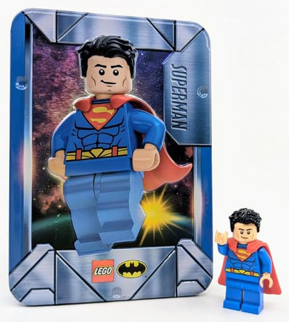 LEGO DC Superheroes: Superman Minifigure in Collectible Rectablge Tin - Ages 6+