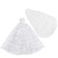 E-TING White Gorgeous Long Wedding Dress Princess Gown Clothes with Veil for 11.5 inch Dolls?Doll Not Included?