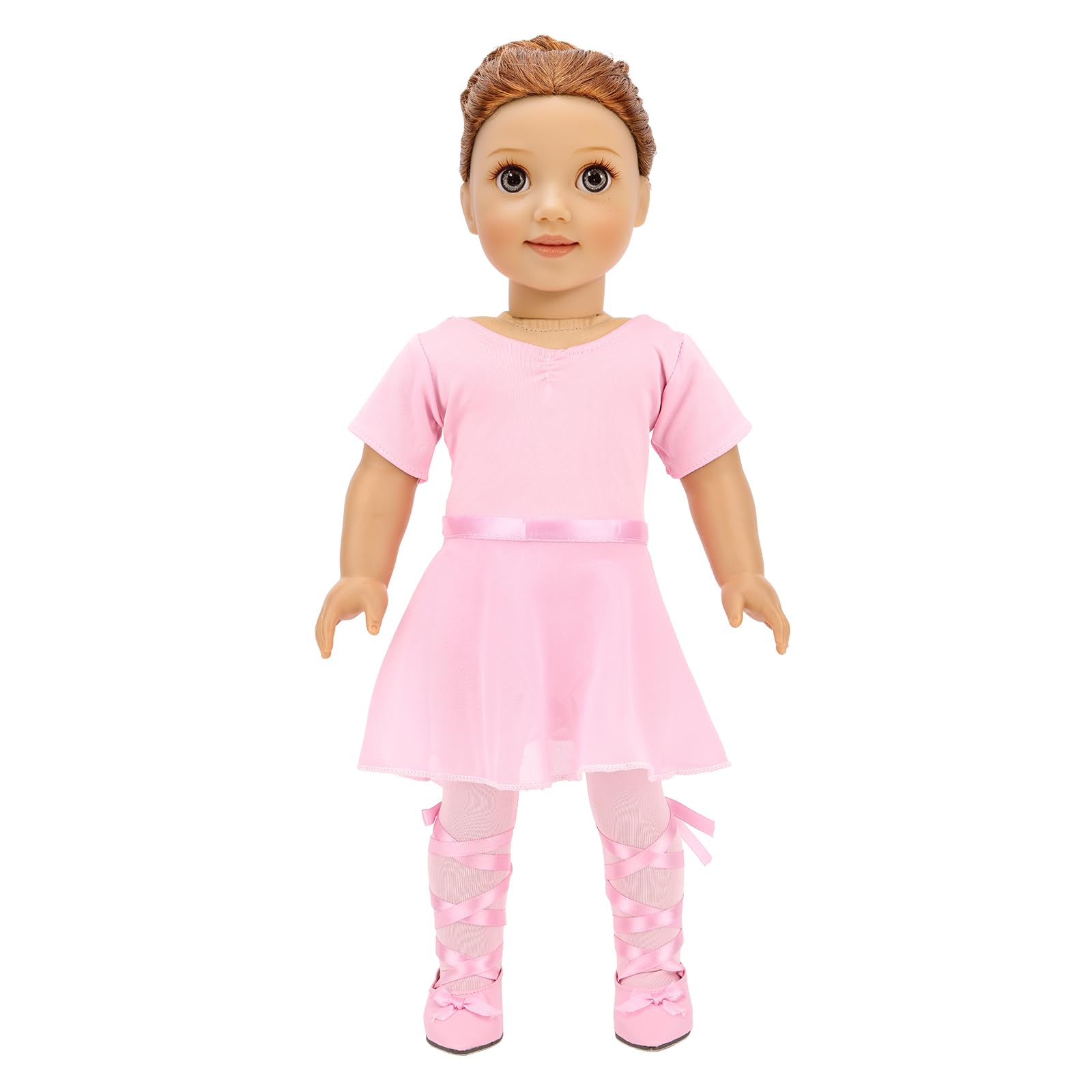 BARWA 18 Inch Doll Clothes Ballet Ballerina Outfits Dance Dress Custume Compatible with 18 Inch Dolls - 4 PCS Leotard with Tutu Skirt, Tights