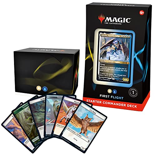 Magic: The Gathering Starter Commander Deck - First Flight (White-Blue) | Ready-to-Play Deck for Beginners and Fans | Ages 13+ | Collectible Card