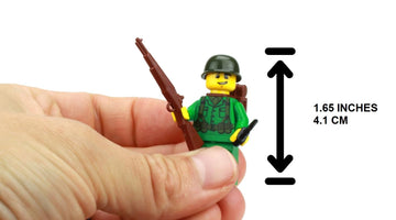 Battle Brick 1.6 Inches Tall US Army WW2 Rifleman Soldier Collectible Custom Minifigure | Printed in the USA | Genuine Military Minifig| Great Gift