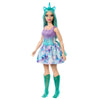 Barbie Unicorn Doll with Turquoise Fantasy Hair, Pastel Outfit, Curvy Body Type & Unicorn-Themed Accessories