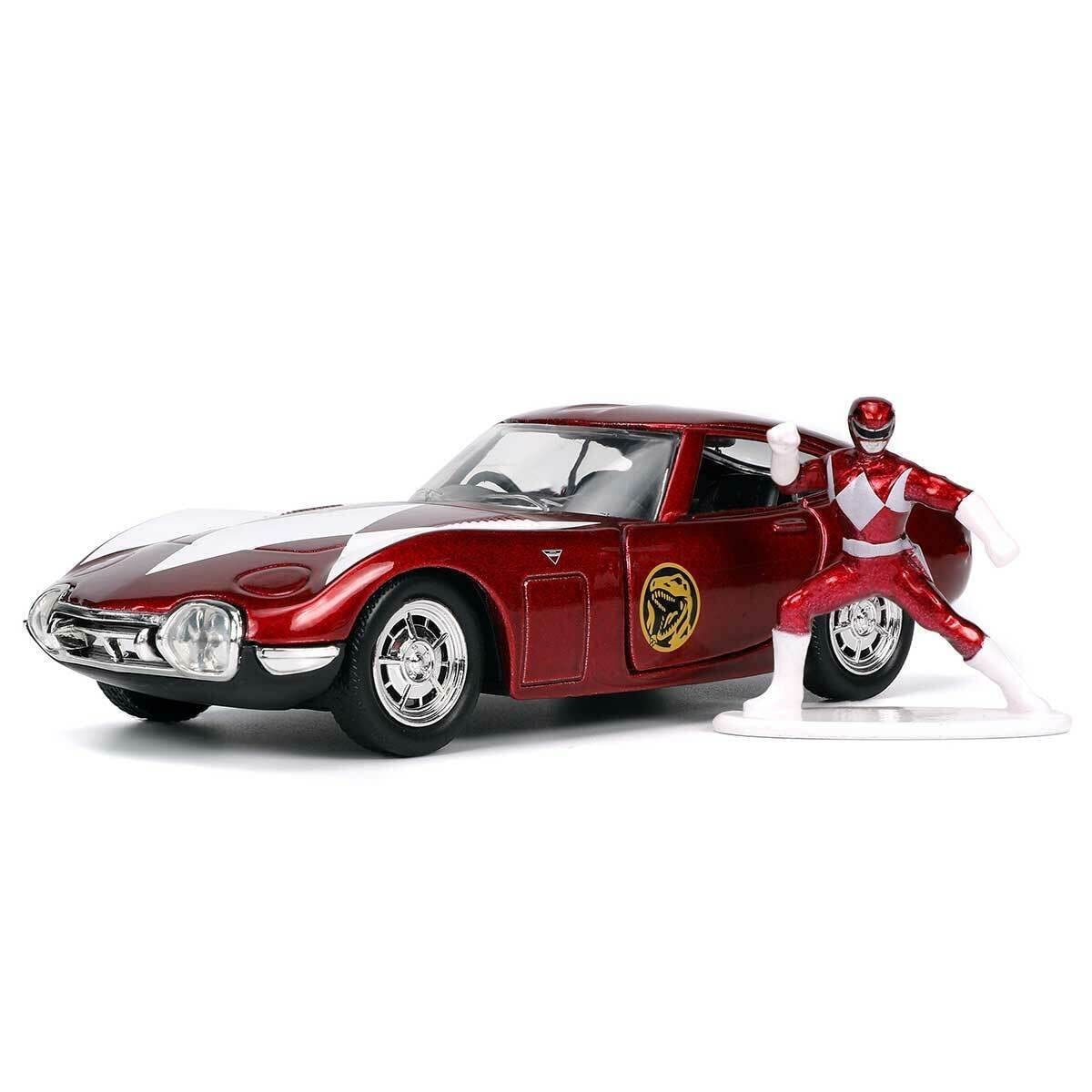 Jada Toys Power Rangers 1:32 1967 Toyota 2000 GT Die-cast Car & 1.65" Red Ranger Die-cast Figure, Toys for K Ages 8+