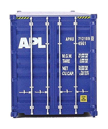 Walthers SceneMaster HO Scale Model of American President Lines APL (Blue, White) 40' Hi Cube Corrugated Side Container,949-8259