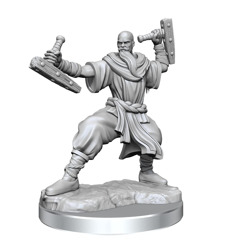 WizKids D&D Frameworks: Human Monk Male - Unpainted and Unassembled