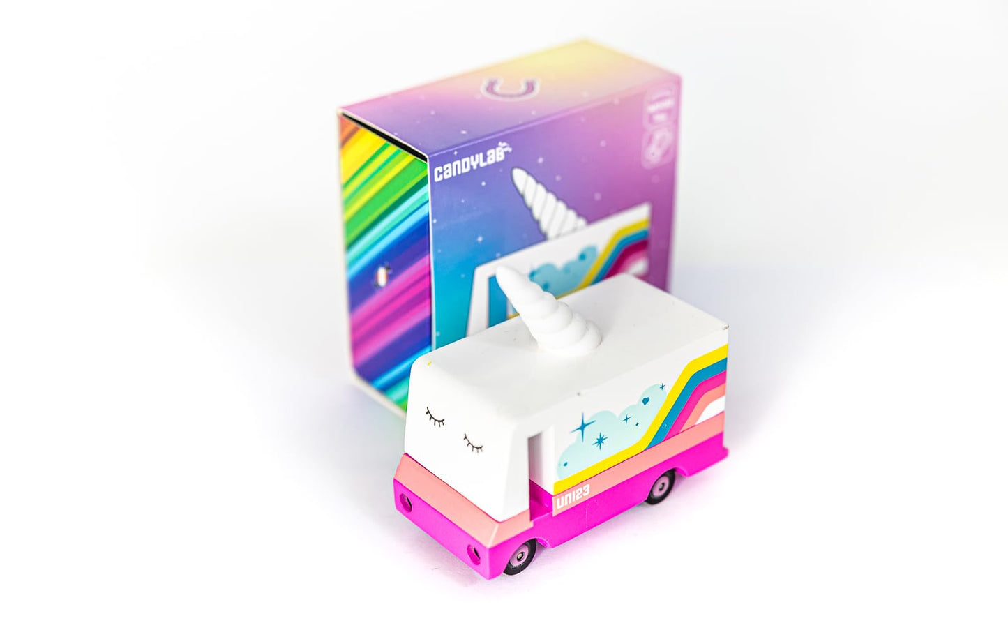 CANDYCAR® Wooden Food Truck Collection - Unicorn 2.0 Van, Premium Handcrafted Beech Wood Toy Car
