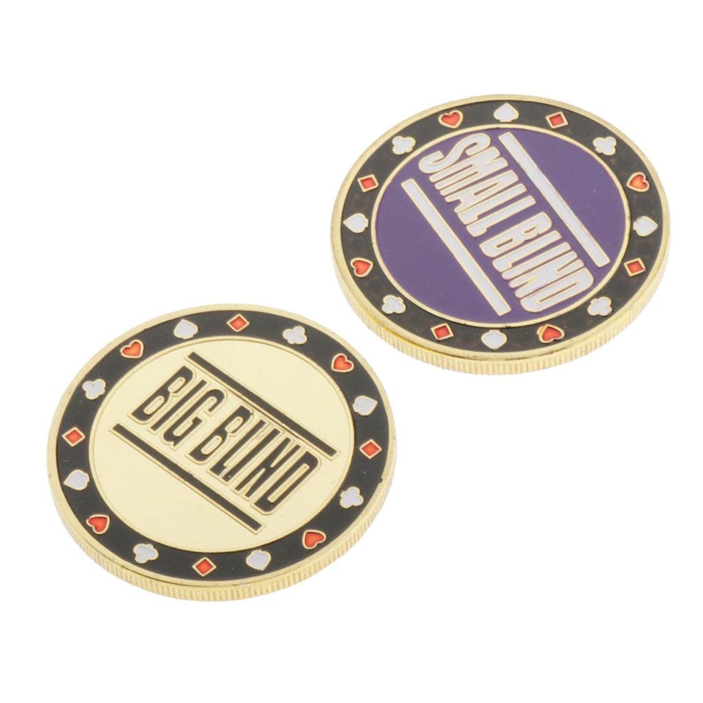 LoveinDIY 2 Metal Chips Big Small Dealer Buttons for Texas