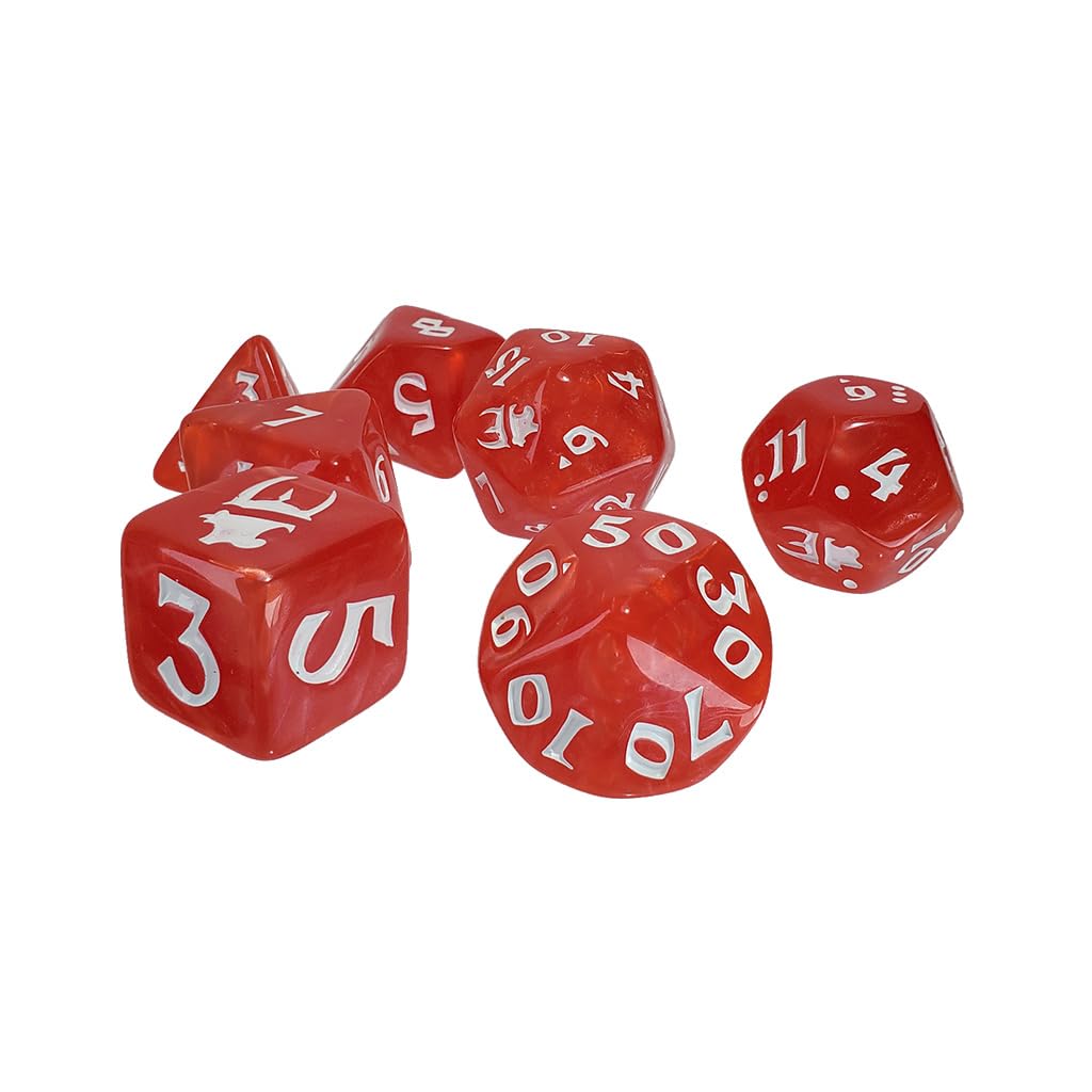 Munchkin Polyhedral Dice Set (Red/White)