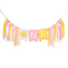 WAHAWU Sunshine Highchair Banner - Girl Birthday Banner, One in the Sun 1st Birthday, Photo Decoration Props