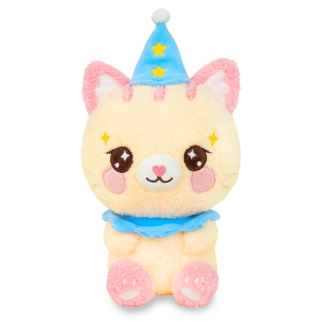 Plush Kitty - Confettie the Clown Cat by PlushGoals | Cute Circus Cat Stuffed Animal | Soft Kawaii Plushie in Pastel Costume | Adorable Gift for Kids