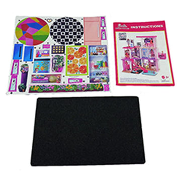 F-Price Replacement Parts for Barbie Doll Dreamhouse Playset - GRG93 ~ Replacement Outdoor Grass Patch, Stickers and Instructions, Pink, Black
