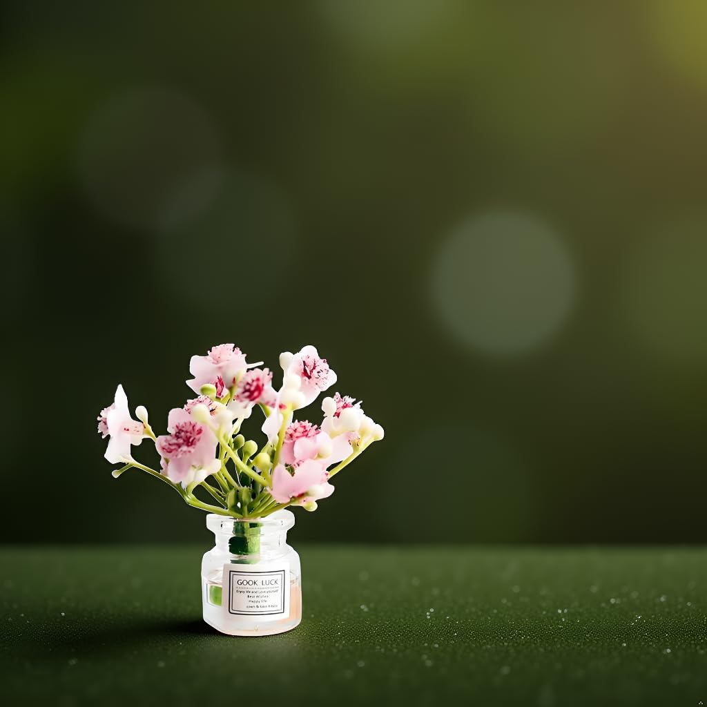 Miniature Flowers in Vase Set - 1:6 Scale Dollhouse Décor with Realistic Details, Tiny Floral Arrangements for Micro Landscape, Train Platform
