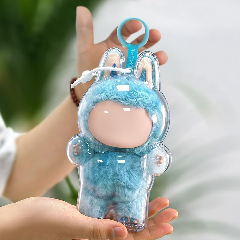 HD Clear Figure Display Protective Case Compatible with LABUB The Monsters Big into Energy and Let's Checkmate, Fall in Wild,Acrylic Case with