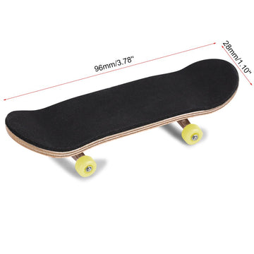Raguso Maple Wooden Alloy Fingerboard Finger Skateboards Mini Fingerboard with Soft Pad Bearing Wheels and Box Reduce Pressure Kids Gifts(Yellow)
