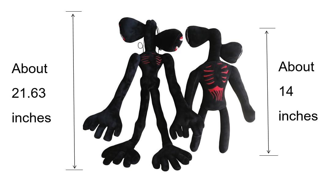 BELEJOYFOK 2PCS Siren Head Monster Double-Head Plush Toys (Black)