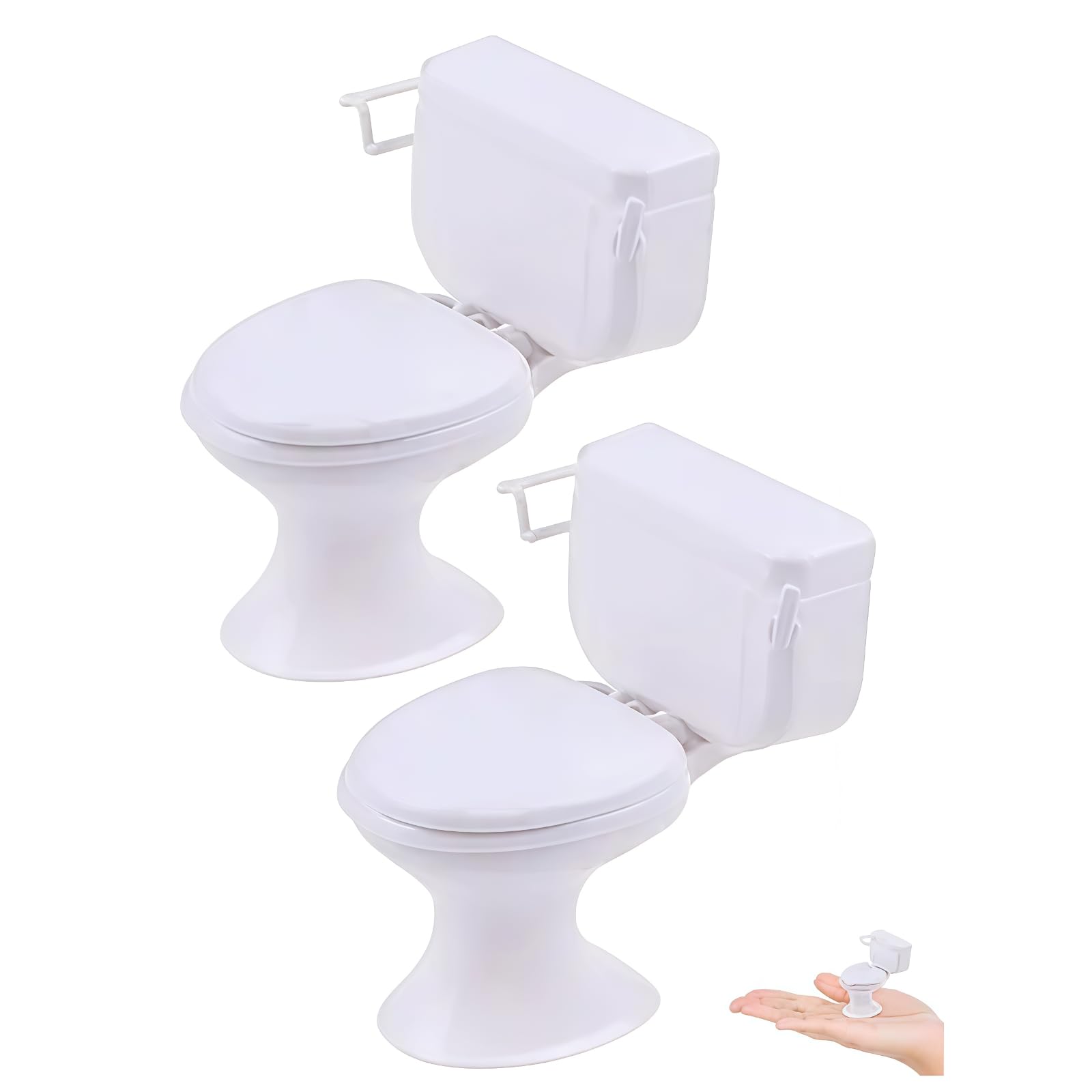 2 Pcs White Plastic Decoration 1:12 House Toilet House Bathroom Furniture Mini Toilet Cake Decoration for House Accessories Dollhouse Décor