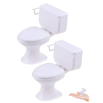 2 Pcs White Plastic Decoration 1:12 House Toilet House Bathroom Furniture Mini Toilet Cake Decoration for House Accessories Dollhouse Décor