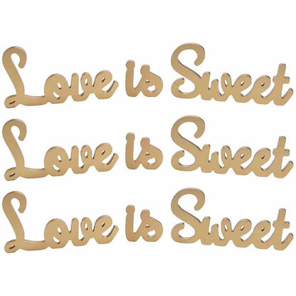 Love is Sweet Gold Table Decor Set (wood) Home Decor and Wedding