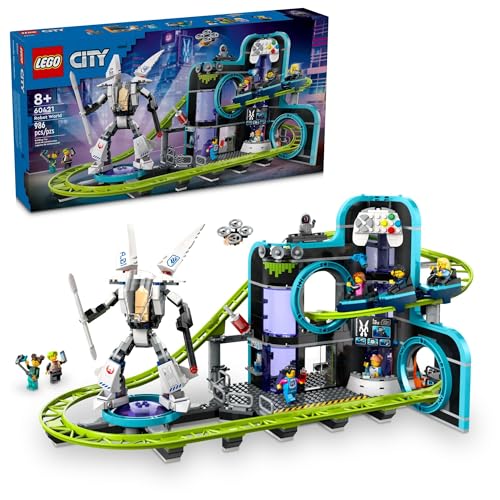 LEGO City Robot World Roller Coaster Building Set - Kids Engineering Toy with Posable Mech Suit for Boys & Girls, Ages 8+ - Gift Ideas for Christmas