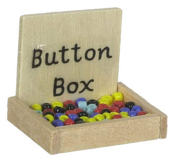 Dolls House Miniature 1:12 Sewing Room Dressmakers Shop Accessory Button Box